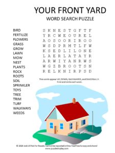 your front yard word search puzzle