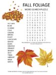 fall foliage word search puzzle