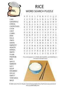 rice word search puzzle