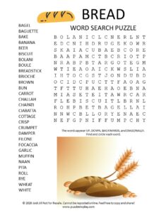 Bread word search puzzle