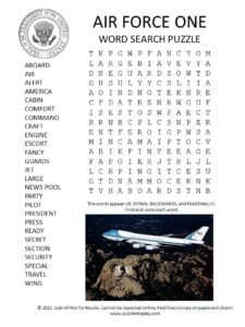 air force one word search puzzle