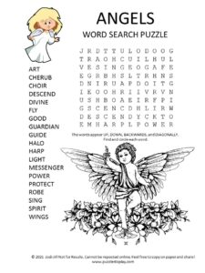 angels word search puzzle