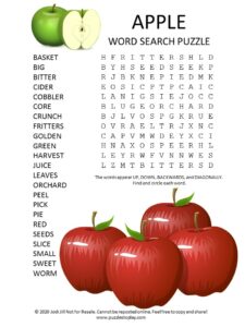 apple word search puzzle