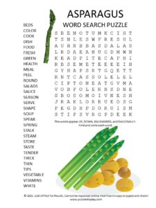 asparagus word search puzzle