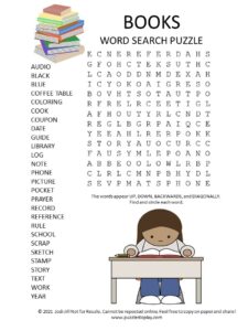 books word search puzzle