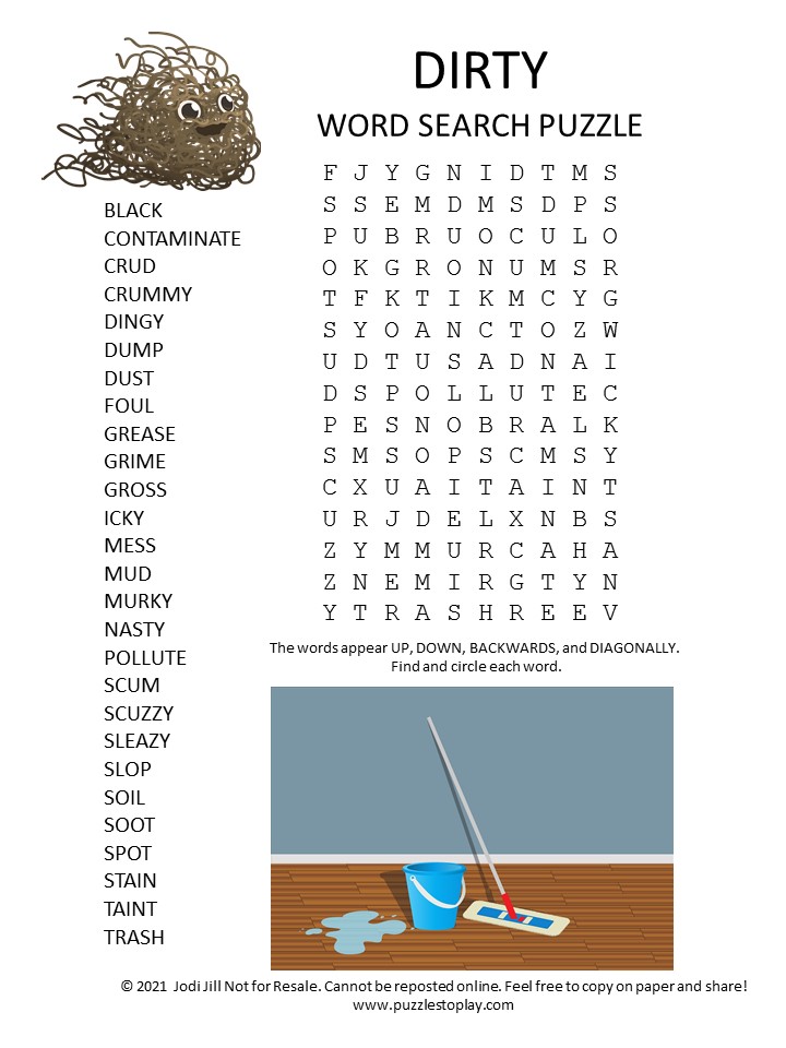 dirty word search puzzle