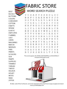 fabric store word search puzzle