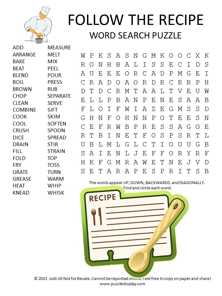 Canned Food Word Search Puzzle - Puzzles to Play