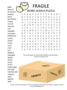 fragile word search puzzle