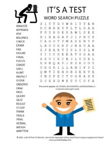 its a test word search puzzle