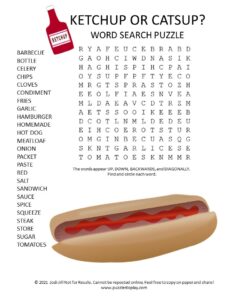 ketchup or catsup word search puzzle