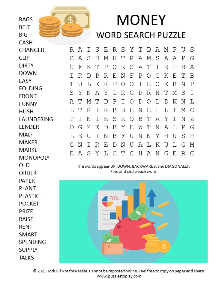 money word search puzzle