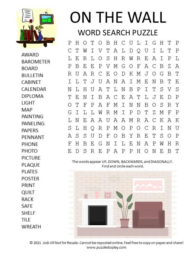 Wall Word Search Puzzle Puzzles To Play