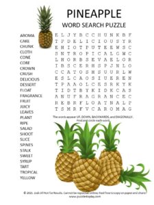 pineapple word search puzzle