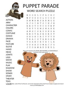 puppet word search puzzle