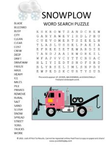snowplow word search puzzle
