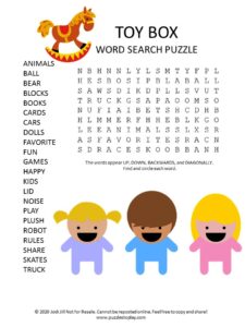 toy box word search puzzle