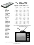 tv remote word search puzzle