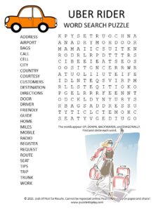 uber rider word search puzzle