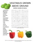 vegetables grown above ground word search puzzle