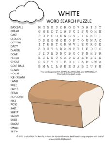 white word search puzzle