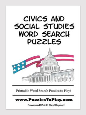 Civics Social Studies word search puzzle book