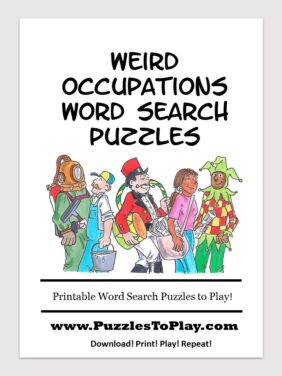 Weird Occupations word search puzzle book