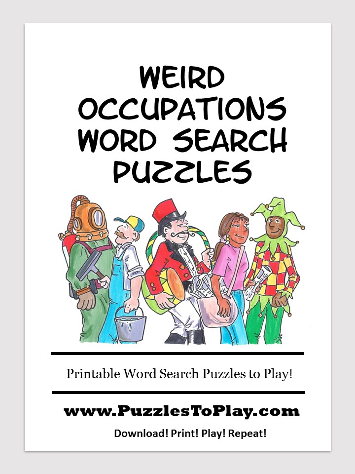 Weird Occupations word search puzzle book