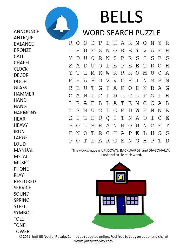 Bells Word Search Puzzle