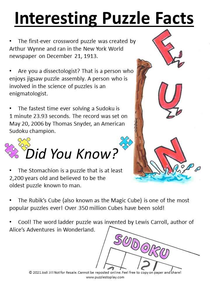 National Puzzle Day Puzzle Facts