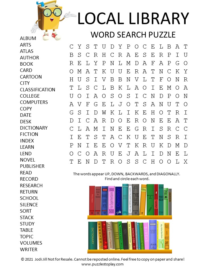 local library word search puzzle