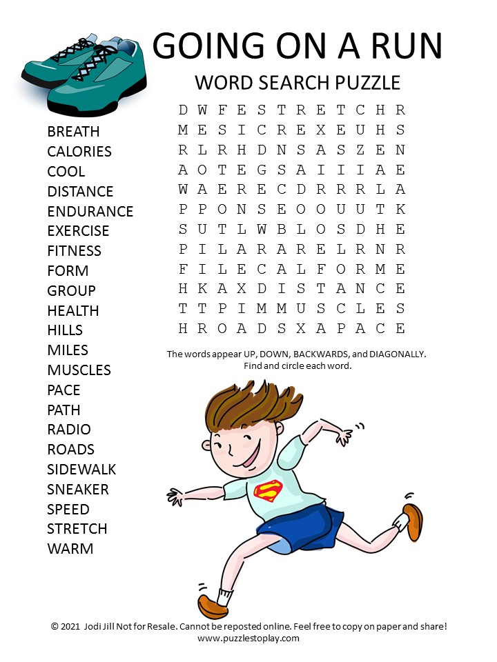 Run Word Search Puzzle Puzzles to Play