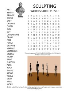 sculpting word search puzzle