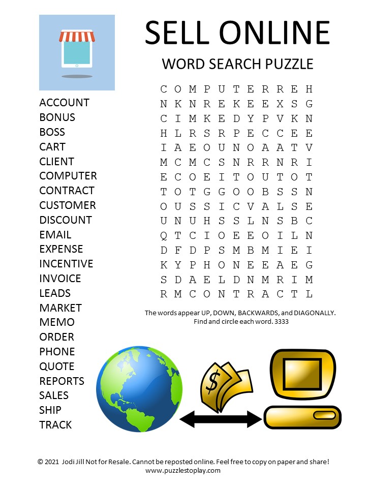 sell online word search puzzle