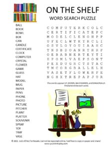shelf word search puzzle