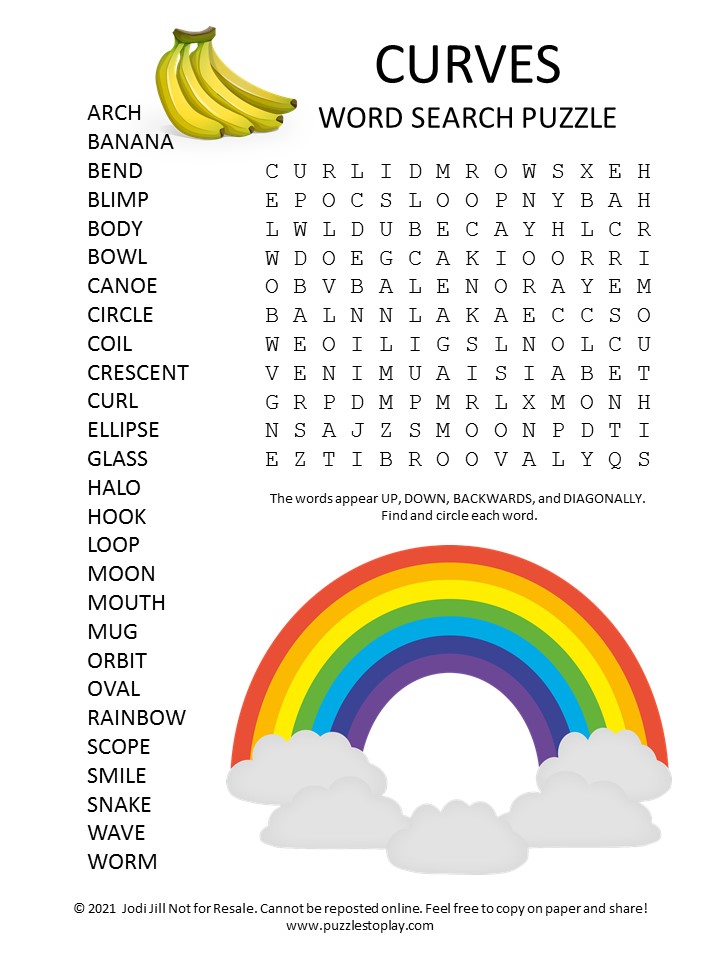 curves word search puzzle puzzles to play