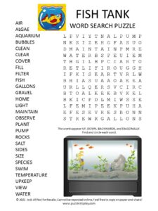 Fish Tank Word Search Puzzle