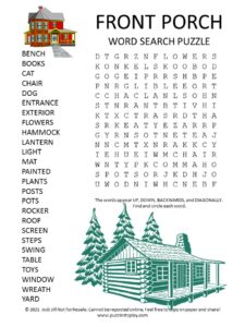 Front Porch Word Search Puzzle