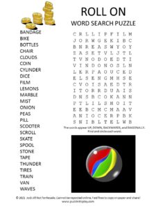 Roll On Word Search Puzzle