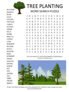 Tree Planting Word Search Puzzle