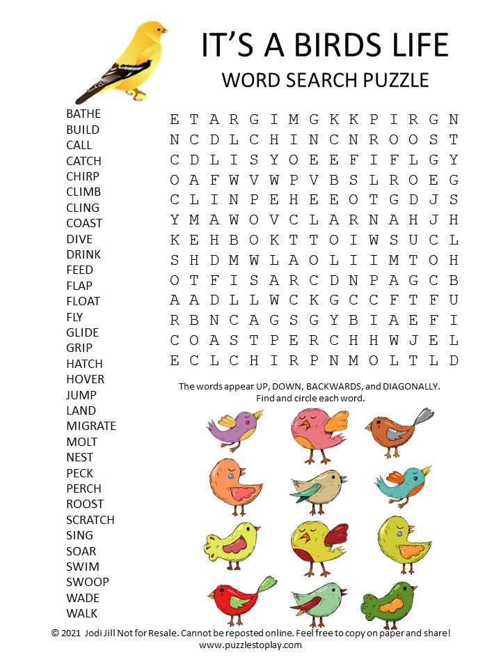 The Bird Watching Word Search Puzzle Is Shown With Fr Vrogue Co