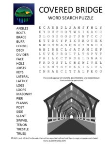 Covered Bridges Word Search Puzzle
