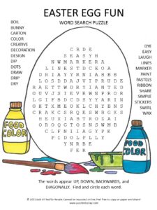 Easter Egg Fun Word Search Puzzle