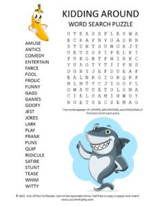 Kidding Around Word Search Puzzle