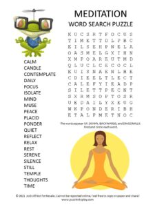 Meditation Word Search Puzzle