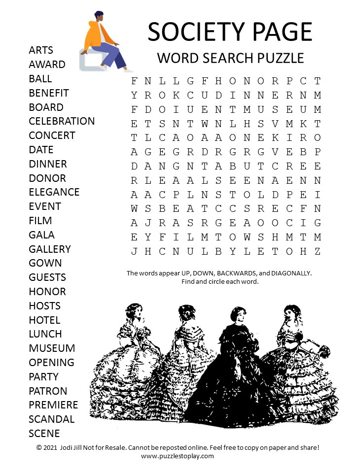 Society Page Word Search Puzzle