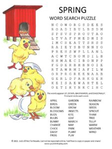 Time for Spring Word Search Puzzle