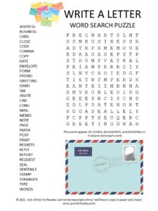 Write a Letter Word Search Puzzle