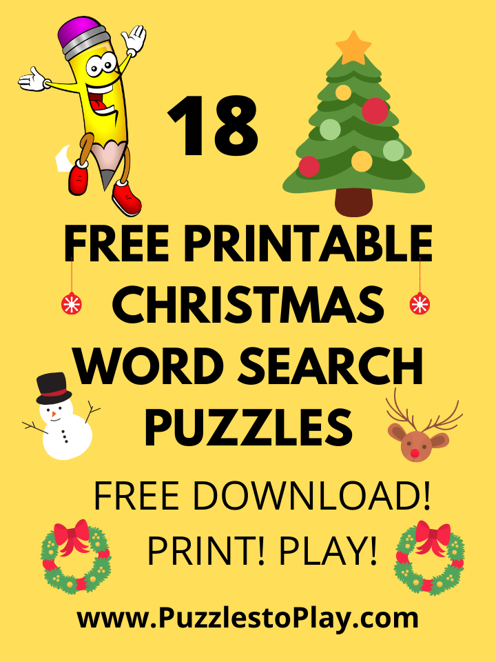18 Free Printable Christmas Word Search Puzzles