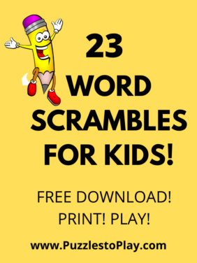 23 Free Printable Word Scrambles for Kids
